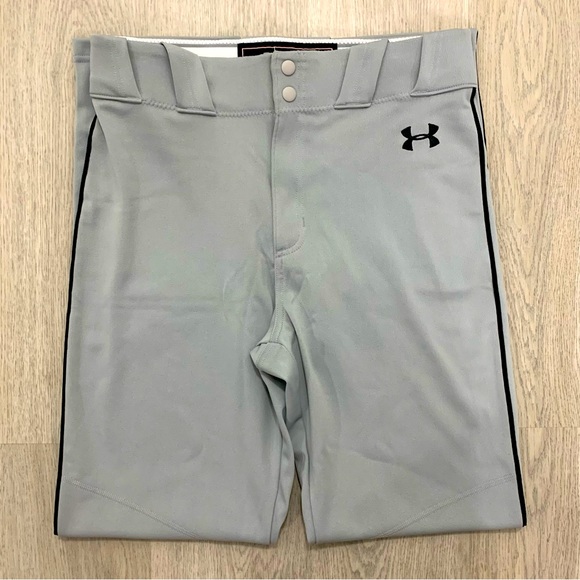 Under Armour Mens Large UA Utility Relaxed Black  Piped Baseball Pants NWOT - Picture 2 of 5